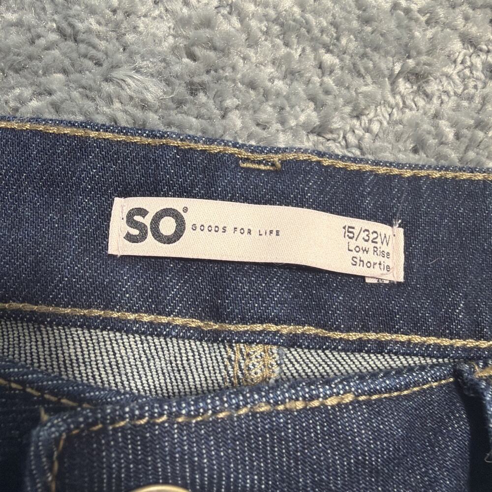 SO GOODS FOR LIFE SHORTS LOW RISE SHORTIE 2.5 IN STRECH CUFFED DENIM 15/32 - Picture 4 of 5